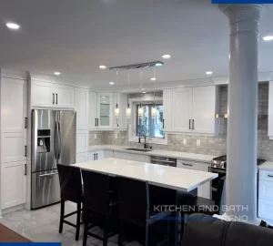 shaker cabinets and quartz countertops