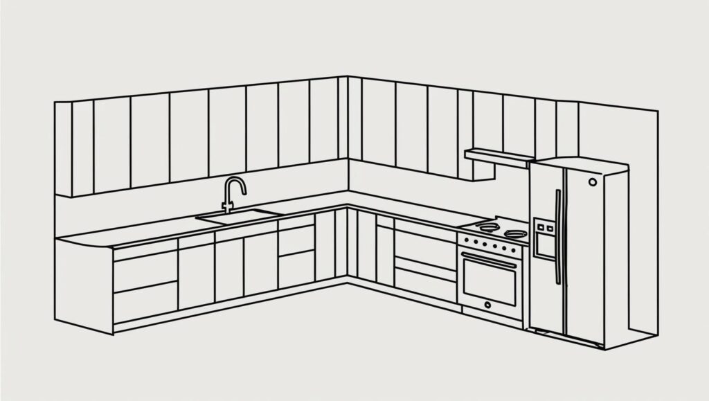 L shape kitchen