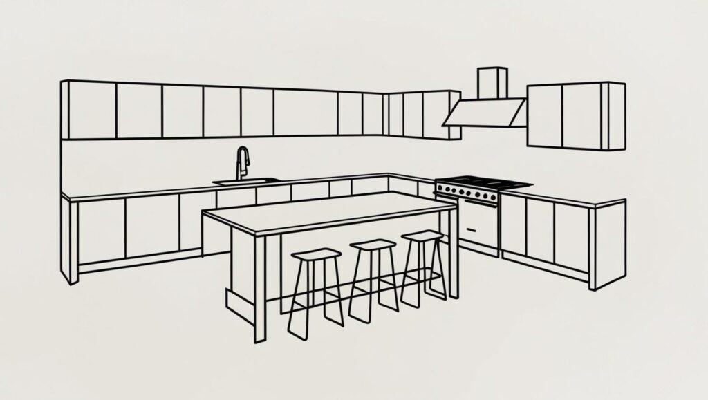 island kitchen layout