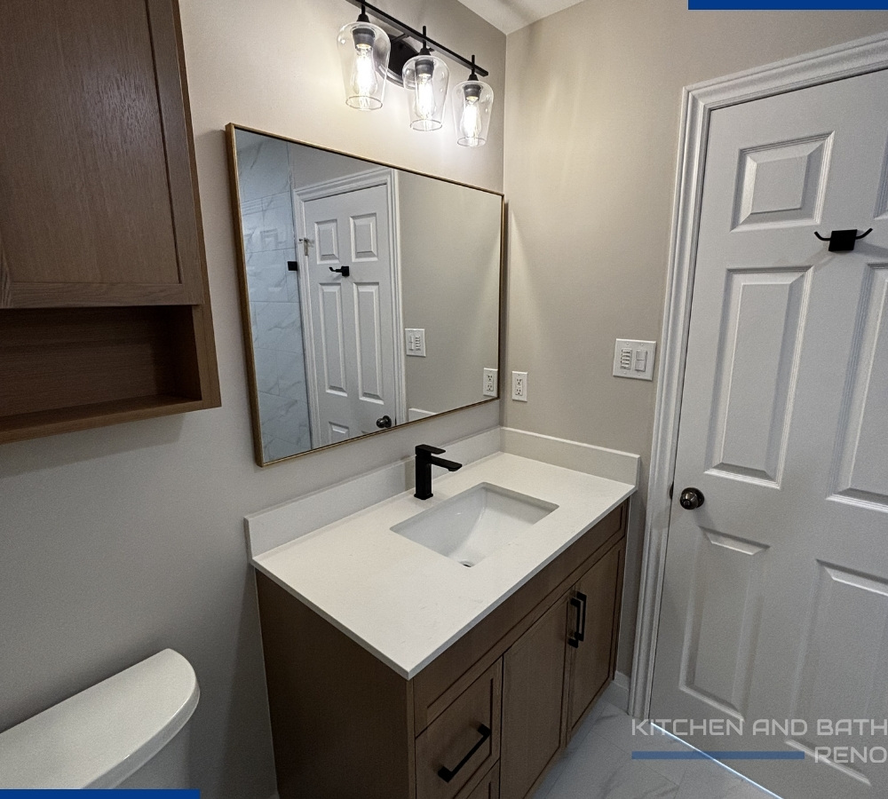 modern bathroom reno in Port Credit