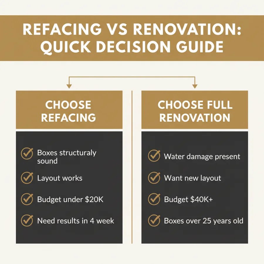cabinet refacing vs renovation infographic 2026