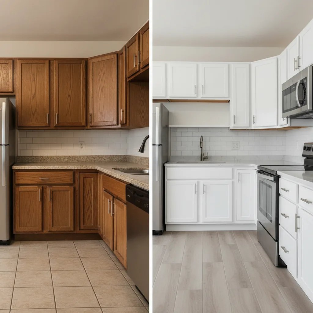 kitchen cabinet refacing before after