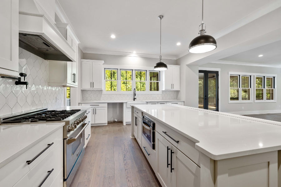 open concept kitchen construction