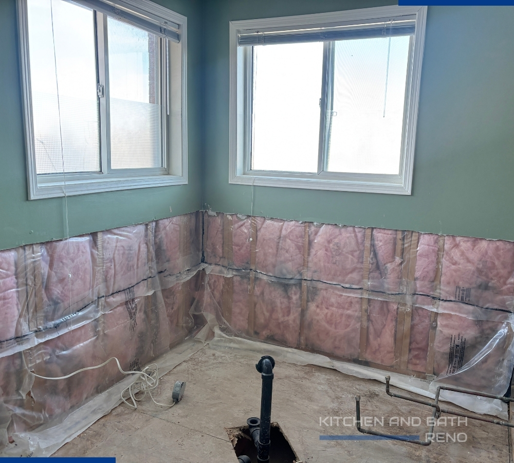 custom bathroom layout framing in progress oakville